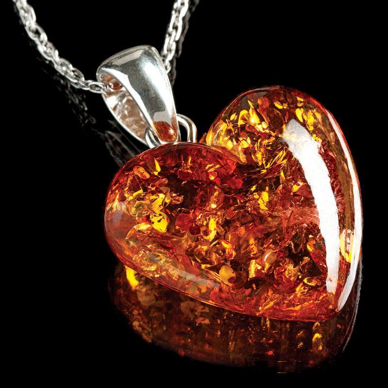 Amber Heart Pendant